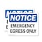 Signmission Emergency Egress Only, 14 in W x Rectangle, Plastic OS-2PACK-NS-P-1014-L-11780 - alternate 1